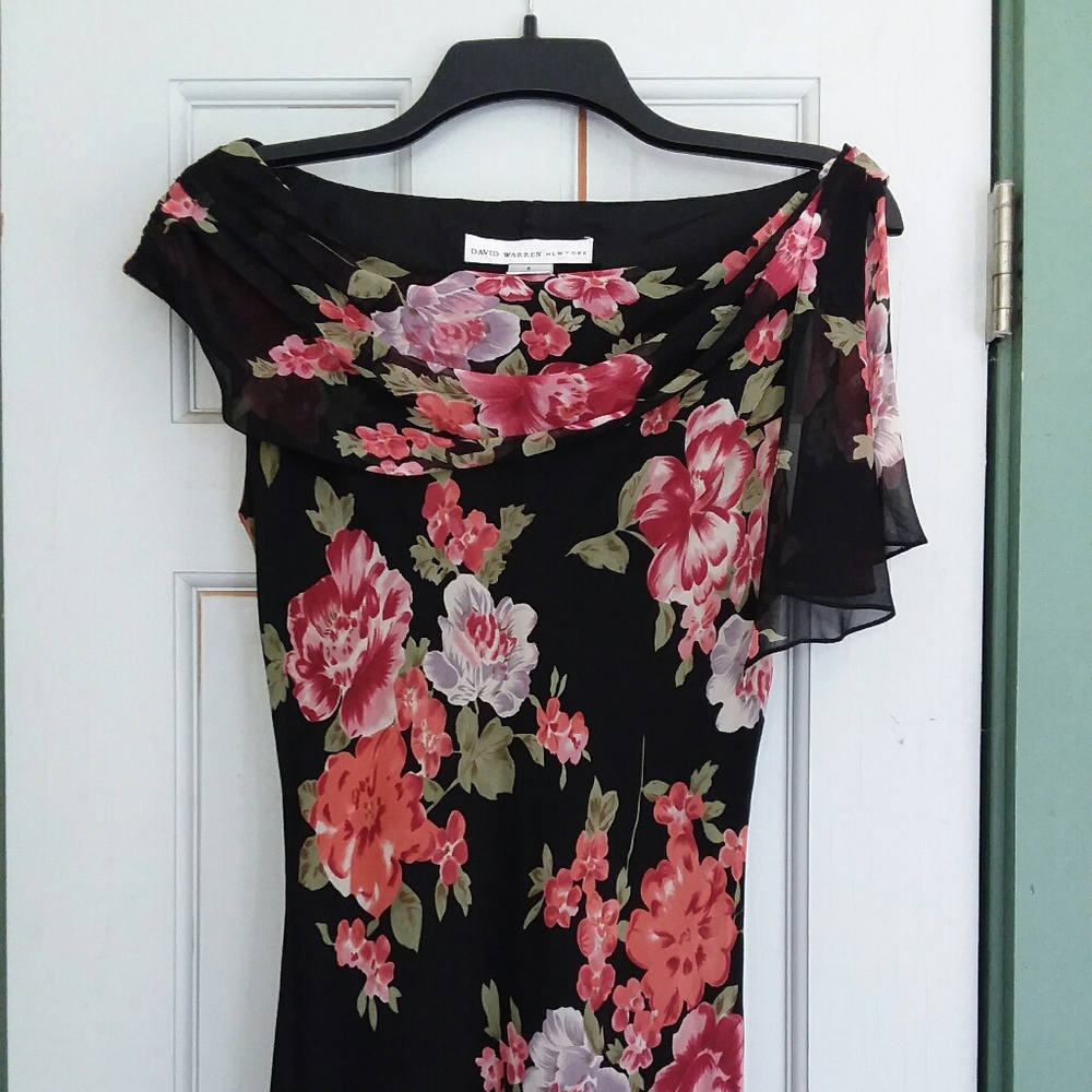 🍒Asymmetrical Silk Floral Maxi Dress🍒